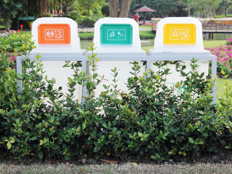 śmietniki na odpady w ogrodzie